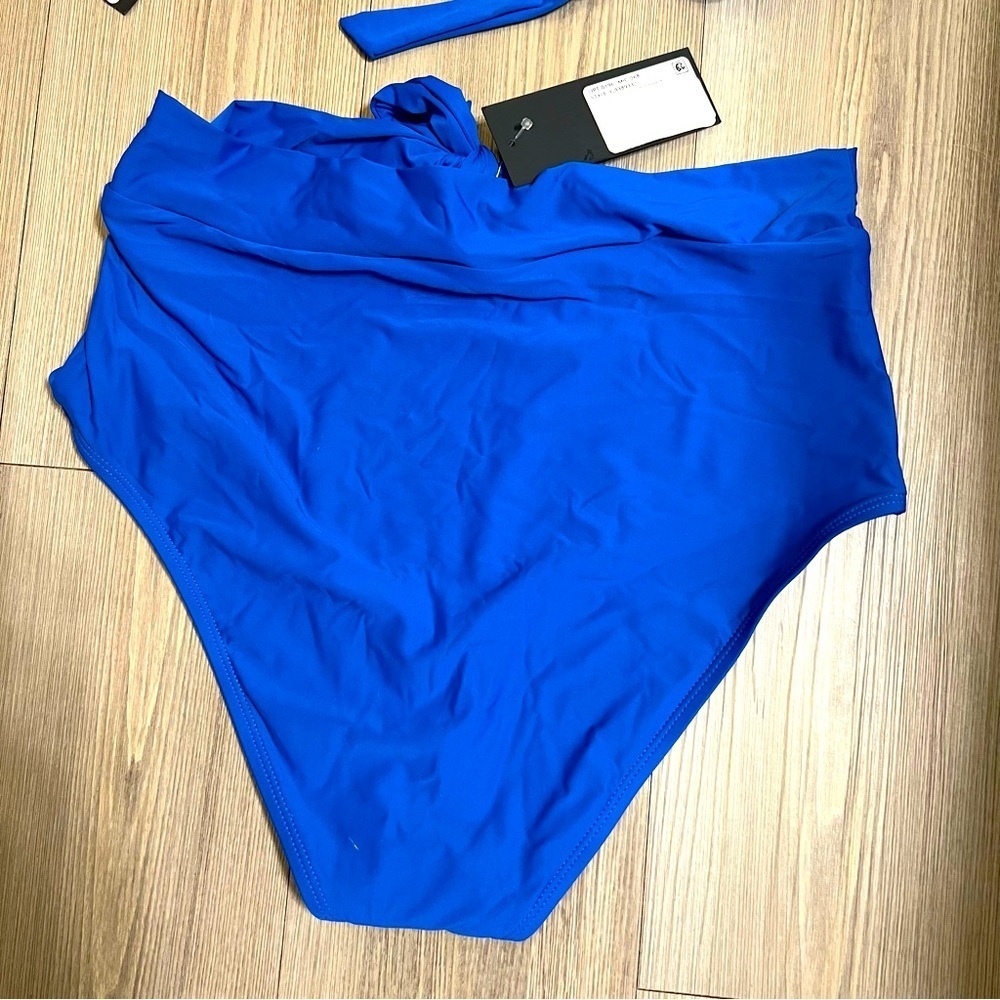 NWT Gianni Bini 2 Piece Royal Blue Bikini Set! High rise bottoms with Corset top - Picture 5 of 5